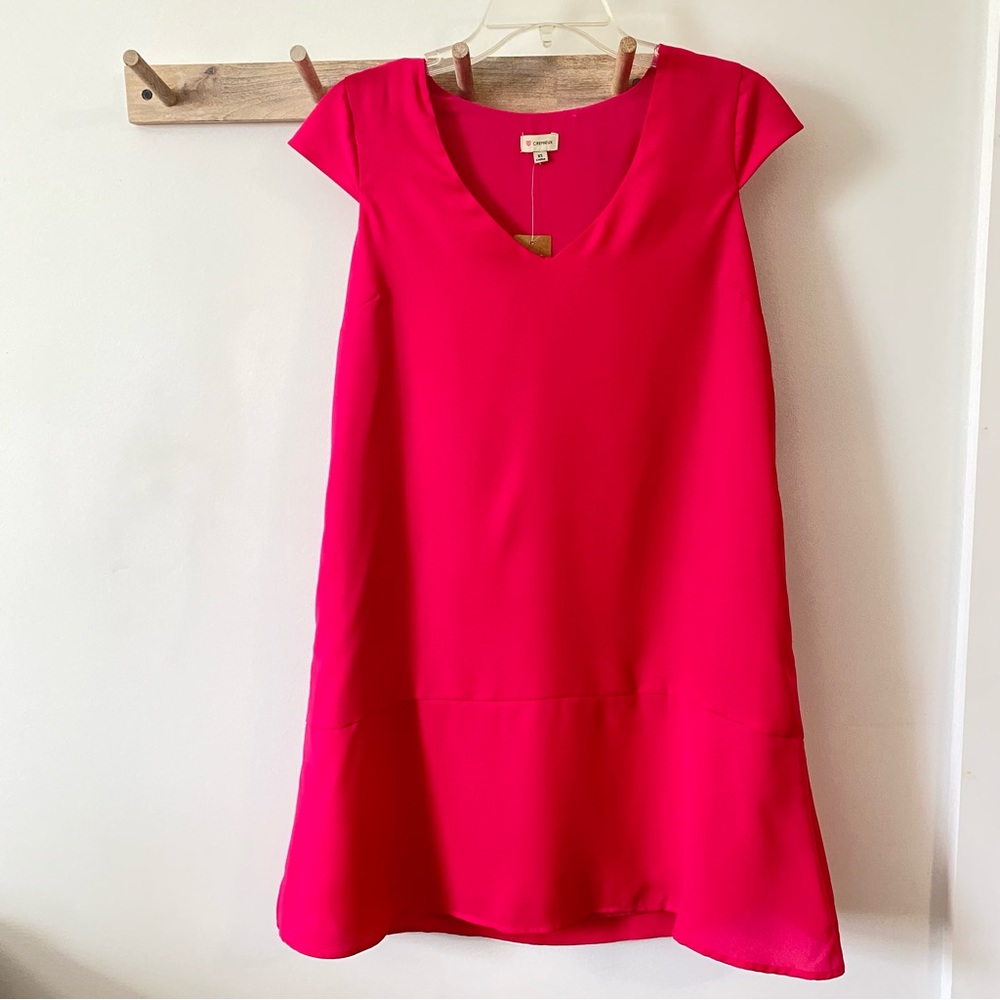 NWT CREMIEUX | Women’s Barbie Pink Short Sleeved Shift Dress with Pockets XSmall